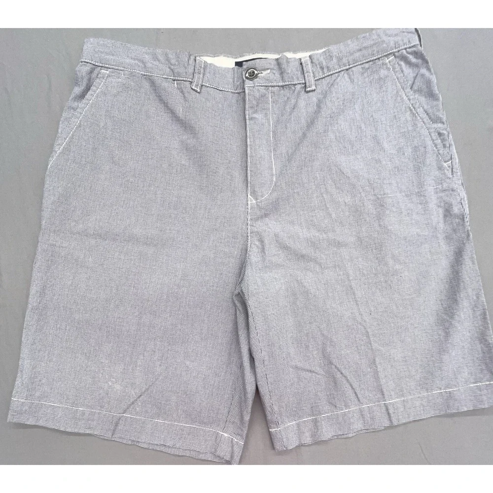 Tommy Hilfiger Short Men 38 Blue Houndstooth Cotton Preppy Coastal Beach Classic